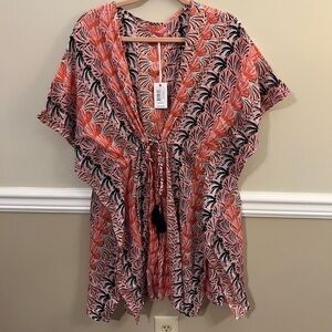 NWT Simply Southern Women's Swim Summer Cover-Up Tassel Scallop Multicolor S-M‎